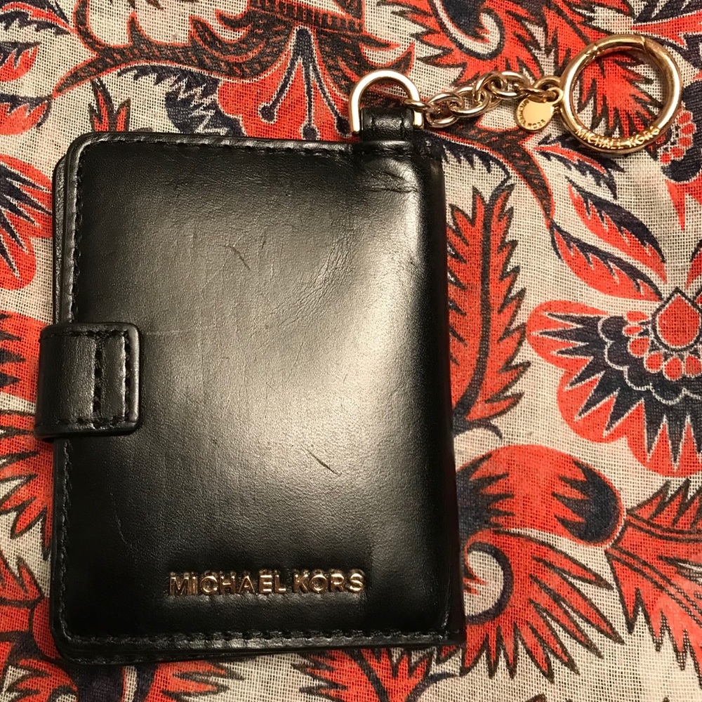 MICHAEL KORS black leather wallet / id holder